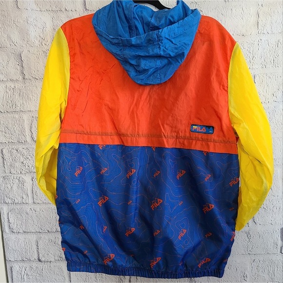 Fila Men's Terrain Anorak Colorblock Retro Windbreaker Hoodie SZ M - Picture 3 of 13